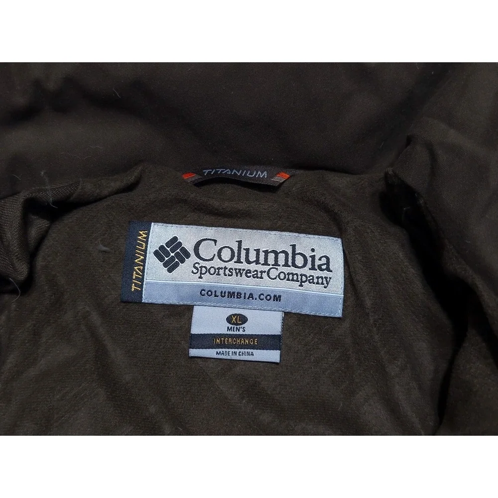 COLUMBIA Titanium First Descent Parka Jacket Ski Snow Down Puffer Interchange XL